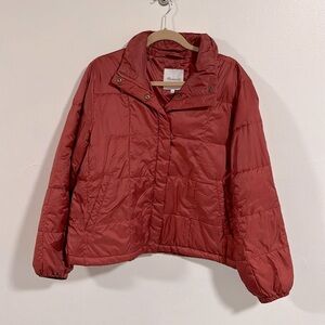 Madewell packable puffer size large burnt red color